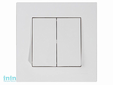 Выключатель 2-клав. (скрытый, винт. зажим) белый, RITA, MUTLUSAN (10 A, 250 V, IP 20)