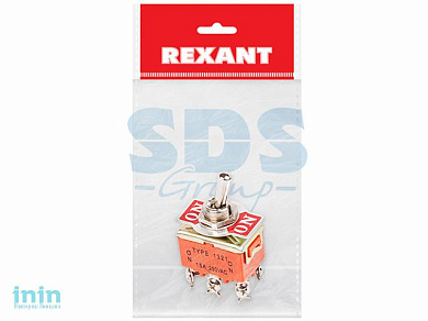 Тумблер 250V 15А (6c) ON-ON двухполюсный (KN-202) (инд.уп.) REXANT