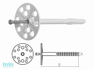 Дюбель для теплоизоляции 10х140 мм с металлич. гвоздем (1000 шт в коробе) STARFIX