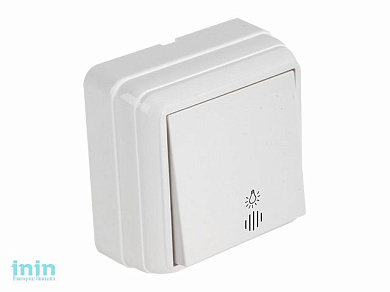 Кнопка дверная (с подсветкой, открытая) белая, BRON, MUTLUSAN (10 A, 250 V, IP 20)