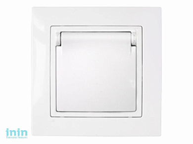 Розетка 1-ая с з/к крышкой (скрытая, с/з, з/ш,брызг. защ.) белая, Уют, BYLECTRICA (Гарантийный срок:24 месяца)