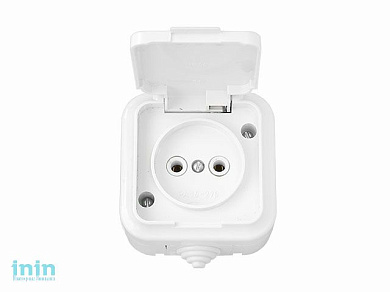 Розетка 1-ая (открытая, б/з, брызг. защ.) белая, Пралеска Аква, Bylectrica (Розетка штепсельная брызгозащищенная открытой установки Гарантийный срок:2