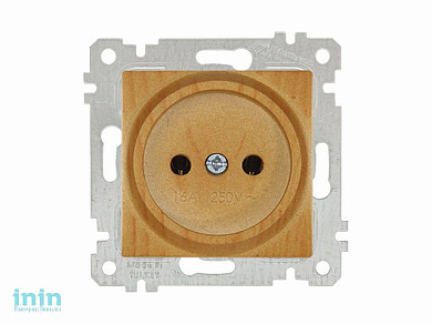 Розетка 1-ая (скрытая, без рамки, б/з) дуб, RITA, MUTLUSAN (16 A, 250 V, IP 20)