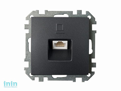 Розетка 1-ая компьютерная (скрытая) графит, Стиль, Bylectrica (компьютерная скрытой установки Гарантийный срок:24 месяца)