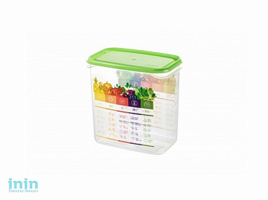 Контейнер Vitaline, 1,5 л, салатный, BEROSSI (Изделие из пластмассы. Литраж 1,5 л. Размер 160 х 101 х 163 мм)