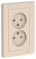 Розетка 2-я б/з Atlas Design бежевый, ATN000220