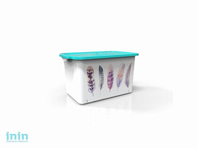 Емкость с крышкой Serenity, бирюза, BEROSSI (Изд. из пластм. Размер 409 * 255 * 235 мм, 15,7 литров)