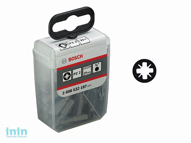 Набор бит Extra Hard PZ2  x 25мм в упаковке "Tic Tac" (25шт) (BOSCH)