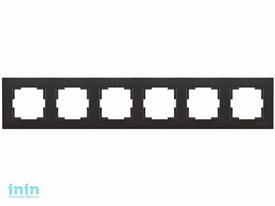 Рамка 6-ая горизонтальная черная, RITA, MUTLUSAN