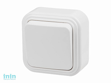 Выключатель 1 клав. (открытый, до 6А) белый, Стандарт, Юпитер (VA16-131-Б) (ЮПИТЕР)