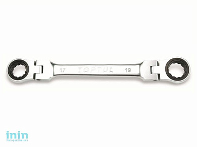 Ключ накидной 17х19мм с поворотными трещотками TOPTUL (AOAE1719)