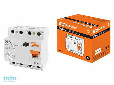 Устройство защитного отключения ВД1-63 4Р 50А 30мА TDM