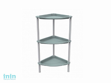 Этажерка угловая с полками "Krita" 3-х секционная, серая мистерия, BEROSSI (Изделие из пластмассы. Размер 396 х 275 х 680  мм)