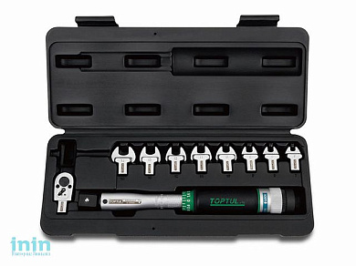 Ключ динамометрич. 6-30 Н/м 3/8" + рожковые насадки 7-14мм TOPTUL (GAAI1001)