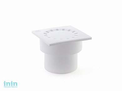 Сливной трап вертикальный D 110 с сухим затвором, решетка пласт. 150х150 мм, белый РосТурПласт (Трап пластиковый сухой затвор 110 вер.)