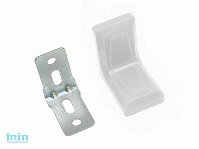 Уголок мебельный 26х26 мм цинк с декоративной накладкой белый STARFIX