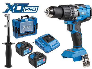 Аккум. дрель-шуруповерт BULL SR 1805 Xcase XLTpro, 2х6 А*ч, БЕСЩЕТ., 18 В, 120 Н*м, БЗП(мет.) 13 мм (Доп. функции: Ударное сверление, "AntiKickback", режим "TURBO")