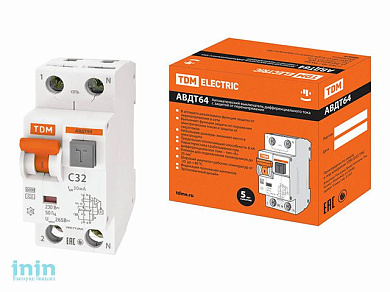 Дифф. авт. выкл. 64 C32 30мА TDM