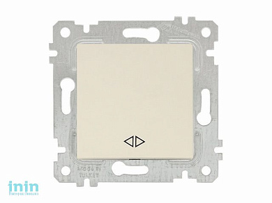 Выключатель промежуточный многопозиционный (скрытый, без рамки, пруж. зажим) кремовый, RITA, MUTLUSA (10 A, 250 V, IP 20  перекрестный  (промежуточный