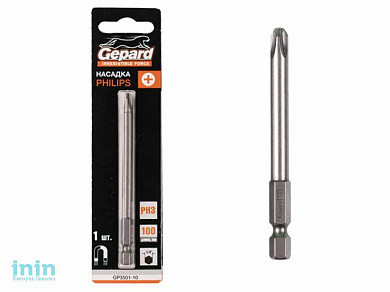 Насадка крестообразная PH2 150мм GEPARD (GP3501-15) (бита Phillips сталь S2 магнитная)