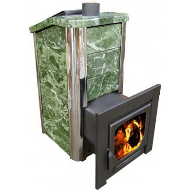 Печь Варвара Сказка (облицовка Змеевик) удлиненная топка