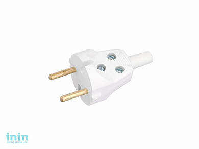 Вилка (б/з, 6А, 250В) белая, Bylectrica (Вилка штепсельная Гарантийный срок:24 месяца)