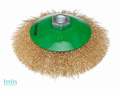 Щетка дисковая гофр.125мм/M14 ВОЛАТ (для УШМ шлифмашины болгарки М14 тарелка торцевая крацовка)