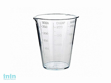 Мерный стакан , прозрачный, BEROSSI (Изделие из пластмассы. Литраж 250 мл)