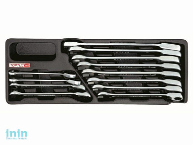 Набор-сет ключей комбинир. с трещ. 8-19мм 12шт. 136х364мм TOPTUL (GAAT1204)