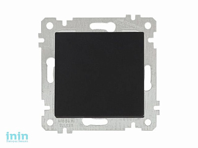 Выключатель 1-клав. (скрытый, без рамки, пруж. зажим) черный, RITA, MUTLUSAN (10 A, 250 V, IP 20)