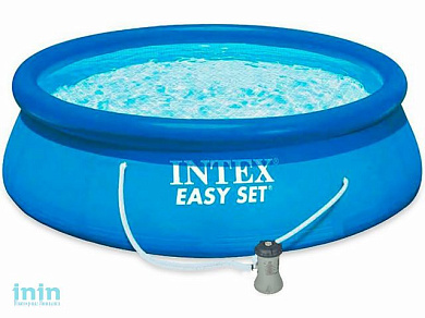 Надувной бассейн Easy Set, 396х84 см + фильтр-насос 220 В, INTEX (от 6 лет)