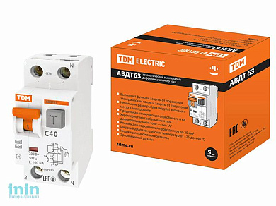 Дифф. авт. выкл. 63 C40 100мА TDM