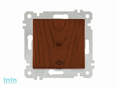 Выключатель промежуточный многопозиционный (скрытый, без рамки, пруж. зажим) орех, RITA, MUTLUSAN (10 A, 250 V, IP 20 перекрестный  (промежуточный))