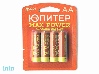 Батарейка AA LR6 1,5V alkaline 4шт. ЮПИТЕР MAX POWER