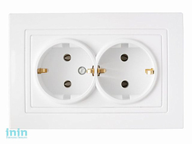 Розетка 2-ая (скрытая, с/з) белая, Уют, Bylectrica (Розетка  РС16-348 Гарантийный срок:24 месяца)