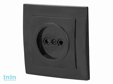 Розетка 1-ая (скрытая, б/з) черная, Стандарт, Юпитер (RS 16-131 Ч) (ЮПИТЕР)