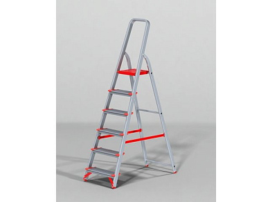 Лестница-стремянка алюм. проф. с широкой ступенью 129 см 6 ступ. 7кг NV3117 Новая Высота (макс. нагрузка 225кг) (3117106)