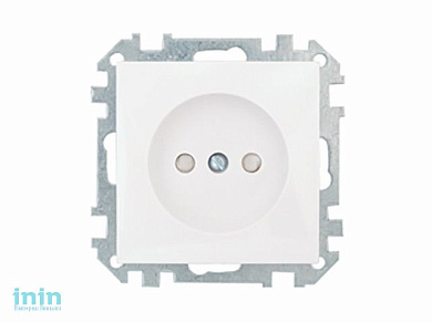 Розетка 1-ая (скрытая, б/з, з/ш) белая, Стиль, Bylectrica (Розетка штепсельная со шторками скрытой установки Гарантийный срок:24 месяца)