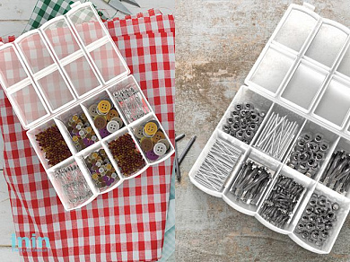 Органайзер для мелочей 82х105х30 мм, прозрачный, BEROSSI (Изделие из пластмассы. Размер  82 х 105 х 30 мм)