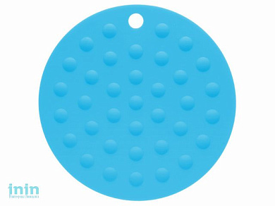 Коврик под горячее силиконовый, круглый, 17.5 х 0.2 см, голубой, PERFECTO LINEA