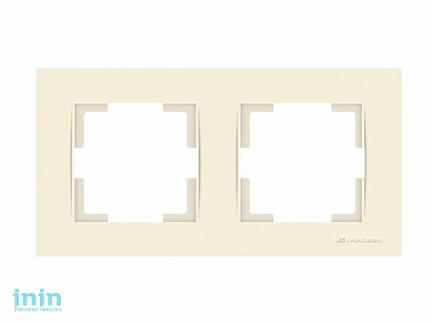 Рамка 2-ая горизонтальная кремовая, RITA, MUTLUSAN