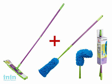 Швабра для пола с насадкой из шенилла, Concept+Щетка д/уборки пыли Master Multi Duster, Perfecto Lin (ПРОМО  Телескопическая рукоятка швабры 67-120 см