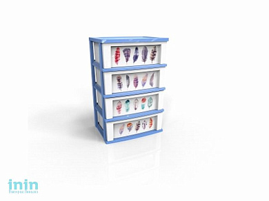 Комод Serenity 4-х секционный, васильковый, BEROSSI (Изделие из пластмассы. Размер 540 х 382 х 820 мм)