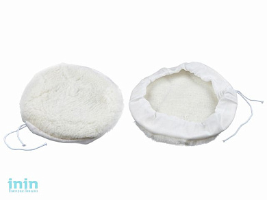 Полировальный круг 180мм, на завязках (иск.шерсть, короткая) (WORTEX)