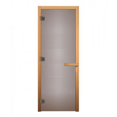 Дверь для бани стеклянная 1800х700 ( 3 петли 716, 8мм, коробка осина) сатин матовый