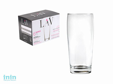 Набор стаканов для пива, 6 шт., 370 мл, серия Bardy, LAV
