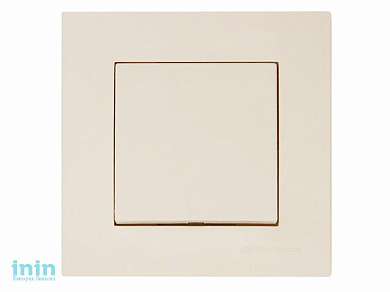 Выключатель двухполюсный (скрытый, пруж. зажим) кремовый, RITA, MUTLUSAN (11 A, 250 V, IP 20)
