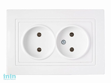 Розетка 2-ая (скрытая, б/з) белая, Уют, Bylectrica (Розетка  РС16-343 Гарантийный срок:24 месяца)