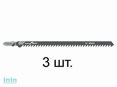 Пилка лобз. по дереву T744D (3 шт.) BOSCH (пропил прямой, грубый, быстрый рез)