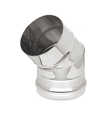 Колено нерж. (AISI 430/0,5мм) 2 секции 45* д.200